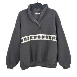 Madewell Gray Roseann Sherpa Fleece Sweater Women's M $158